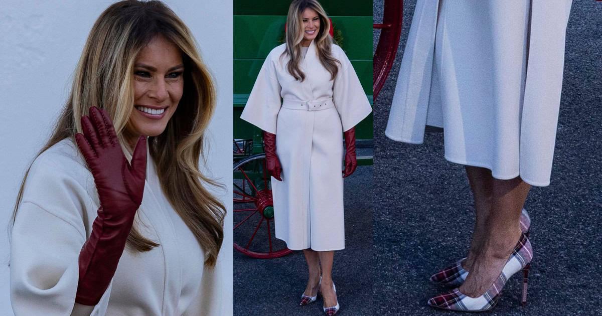 Natale alla Casa Bianca: Melania Trump saluta l'albero vestito di bianco